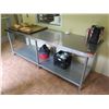 Image 1 : Long Metal Work Table w/ Undershelf  8' x 30"  (Contents Not Included)