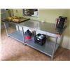 Image 2 : Long Metal Work Table w/ Undershelf  8' x 30"  (Contents Not Included)