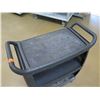 Image 2 : Rolling Heavy Plastic 2 Tier Utility Cart w/ Side Handles