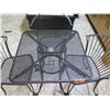 Image 2 : Square Metal Mesh Table (28“ x 28“ x 29“) w/ 3 Matching Chairs