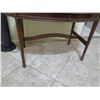 Image 2 : Wooden Oval Table w/ Glass Top & Front Drawer 50" x 32" x 30" H