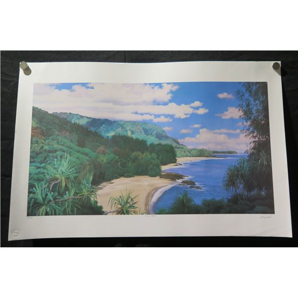 Lumahai Beach Artwork 197/500 Signed Gary Reed 40"x26"