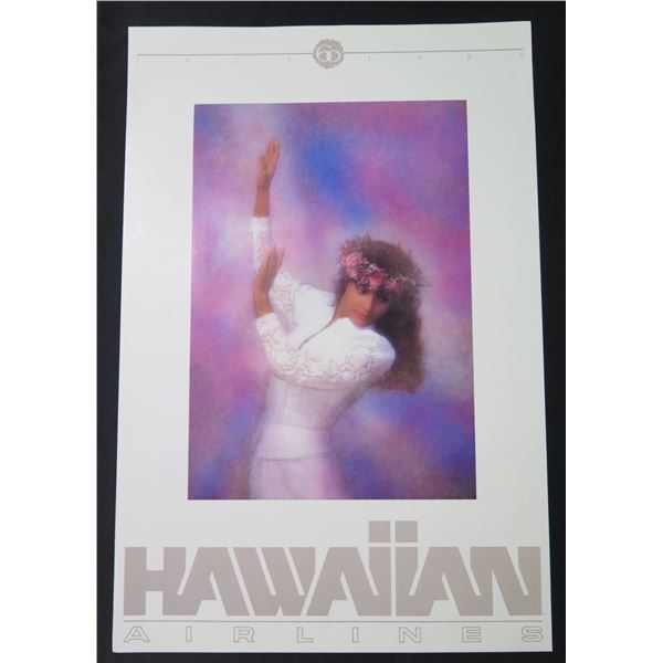 Hawaiian Airlines 60 Hula Dancer Art Promo  24"x36"