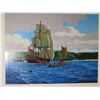 Image 2 : Resolution off Waimea Bay by Herb Kawainui Kane 1952 Print 30"x25"