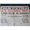 Image 2 : War Extra U.S. Declares War 1500 Dead in Hawaii Seattle Daily Times Dec 8, 1941