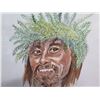 Image 2 : Framed Hawaiian Man Artwork by Betty P. Kelly 1988  11"x14"