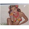 Image 2 : June 1949 Calendar Girl in Grass Skirt Artwork by Al Moore 11"x16"