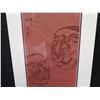 Image 2 : Two Men Artwork w/ Asian Markings 14"x8.5"