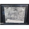 Image 1 : Framed Home w/ Palms Trees Print Signed M.Alisa 71, 16"x20"
