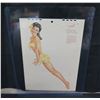 Image 1 : July 1946 Calendar Girl in Bikini Artwork Stamped a. Varga Esq. 8.5"x12"