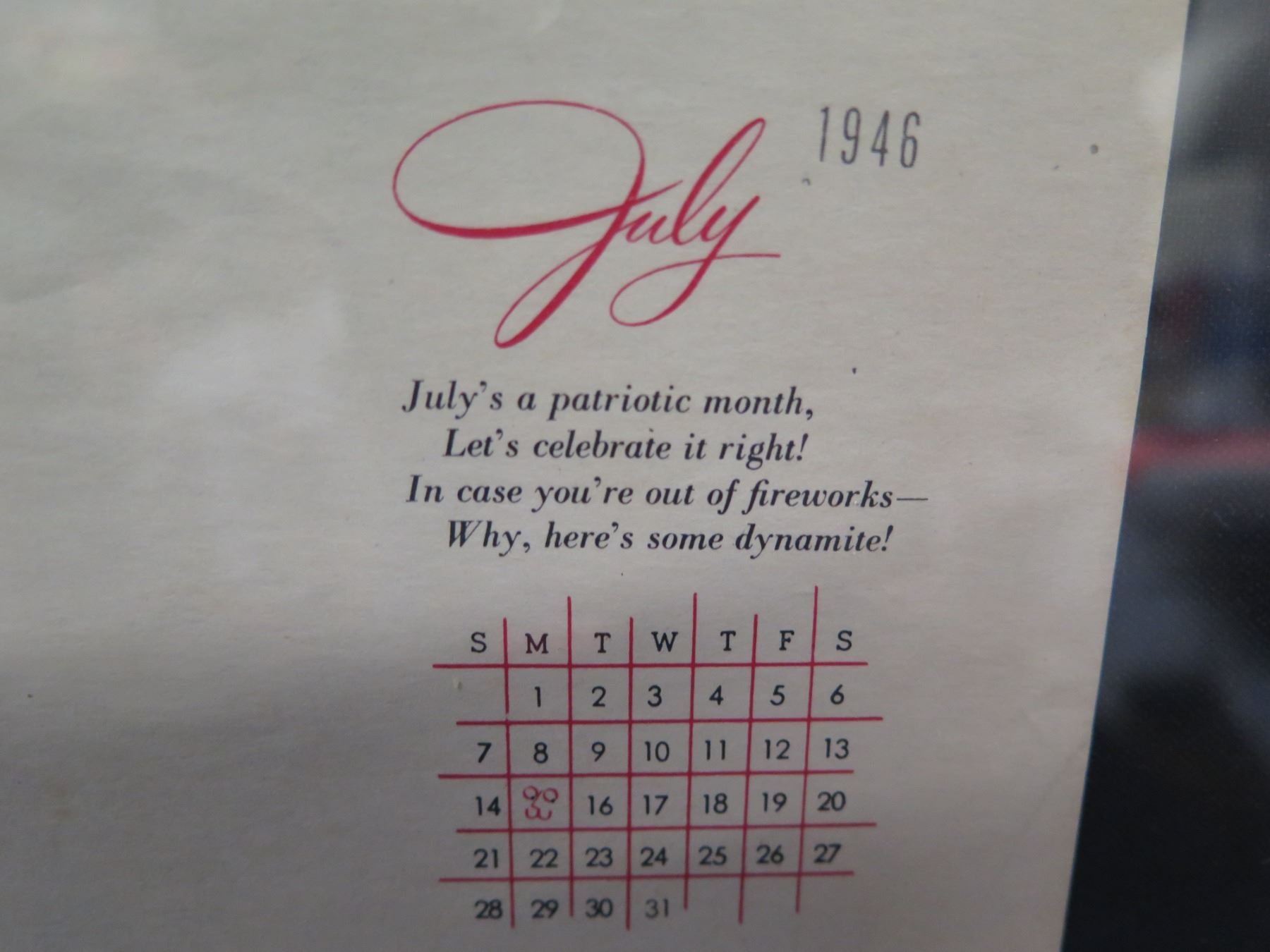 July 1946 Calendar July 1946 Calendar