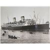 Image 2 : Ships/Malolo S.F. to Honolulu - 4 days Vintage Photo w/ Outrigger Canoes 10"x8"