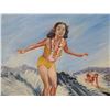 Image 2 : Surfer Girl Artwork Signed Hawaii 19"x15"