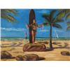 Image 2 : Duke Kahanamoku Statue Artwork Signed Hawaii 19"x25"