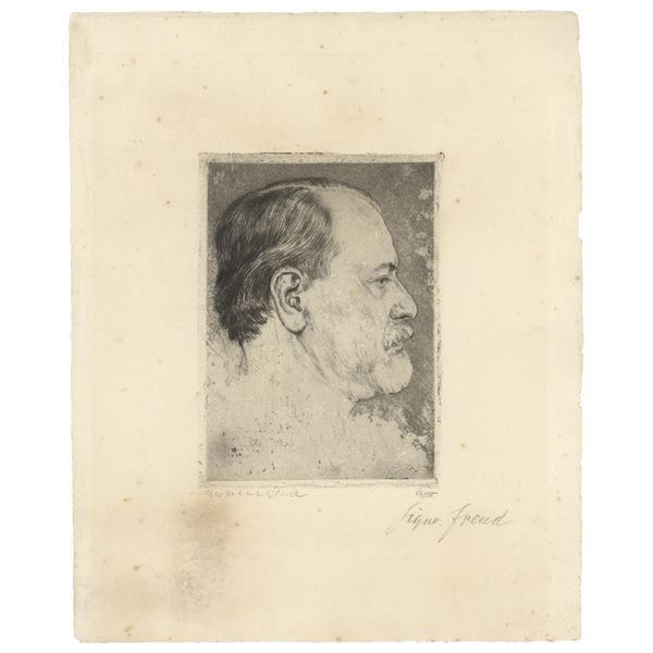 Sigmund Freud Signed Etching