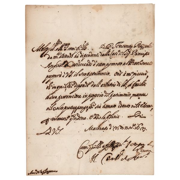 Felice Centini Letter Signed