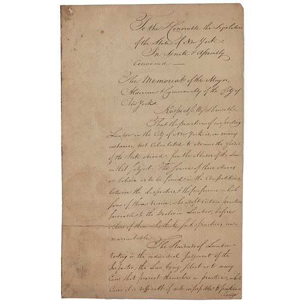 DeWitt Clinton Letter Signed