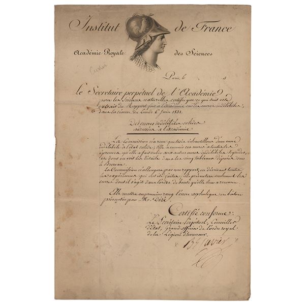 Georges Cuvier Document Signed