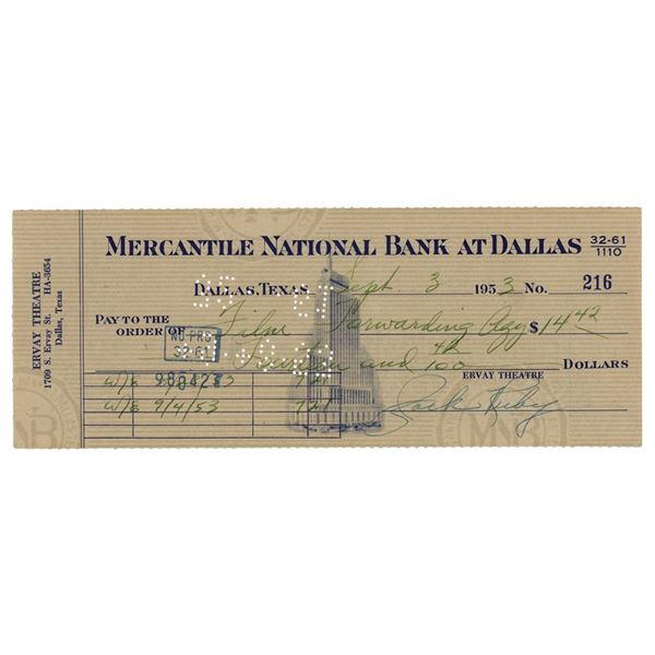 Jack Ruby Signed Check