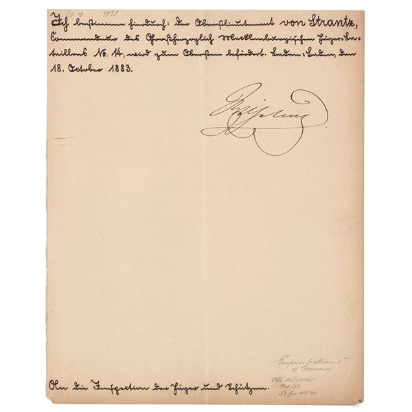 Wilhelm I Document Signed