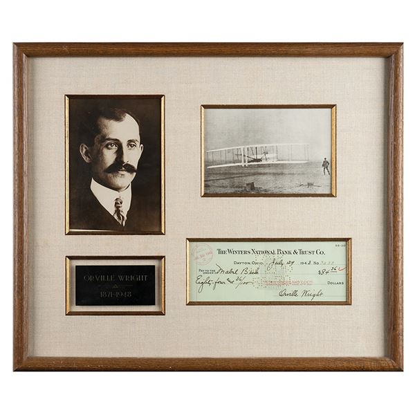 Orville Wright Signed Check