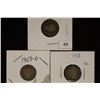 1899, 1907-O & 1913 BARBER DIMES