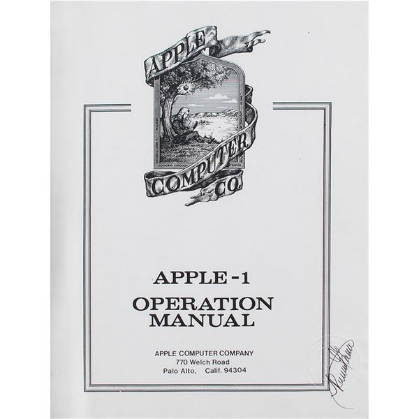 Apple-1 Computer Operating Manual Page Proofs Signed by Ron Wayne