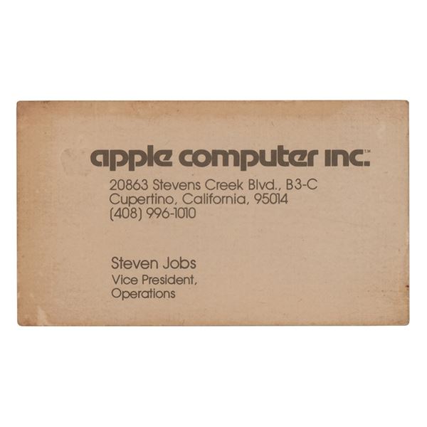 Steve Jobs Apple Business Card (c. 1978-79)