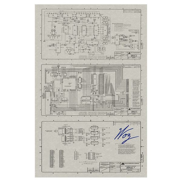 Steve Wozniak Signed Apple-1 Schematic