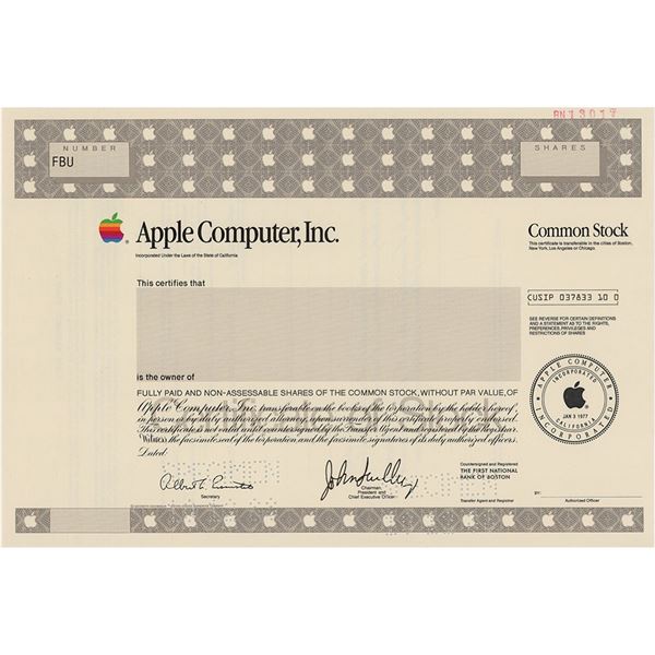 Apple Stock Certificate