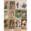 Image 1 : 12 Frances Brundage Signed Artist Holiday Greeting Postcards