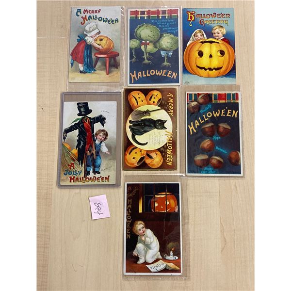 7 Clapsaddle Halloween Holiday Postcards