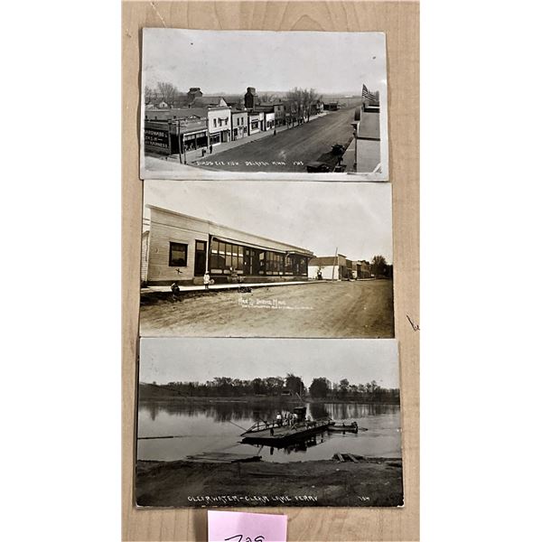 4 Minnesota Main Streets & Ferry Real Photo Postcards