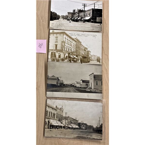 4 Michigan Street Scene Real Photo Postcards