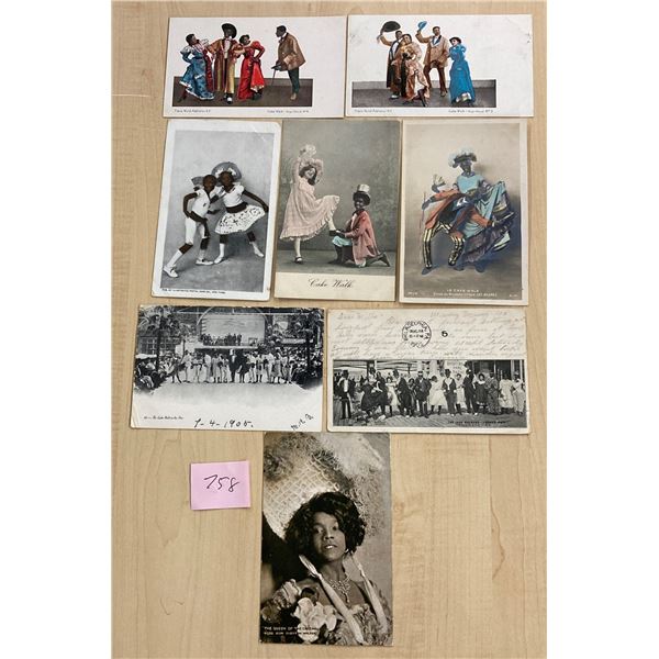 8 Cake Walk Black Americana Postcards