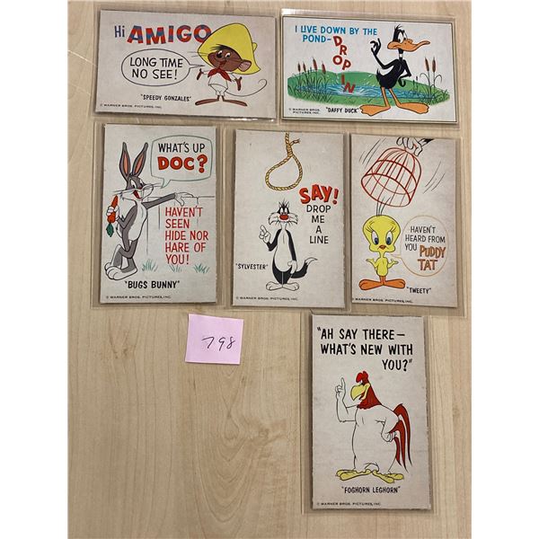 6 Looney Tunes Warner Brothers Bugs Bunny Daffy Duck Cartoon Postcards