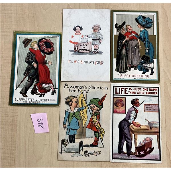 5 Womens Suffrage Suffragette Postcards