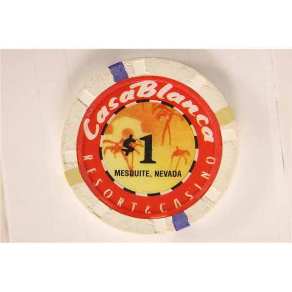 $1 CASA BLANCA CASINO CHIP MESQUITE, NEVADA