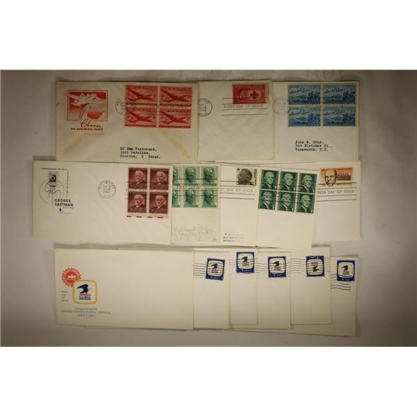 14-1ST DAY COVERS: 7 ARE 1971 UNITED STATES POSTAL