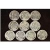Image 1 : 10-ASSORTED BRILLIANT UNC SILVER ROOSEVELT DIMES