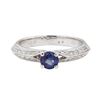 Image 2 : 0.75 ctw Sapphire and Diamond Ring - 18KT White Gold