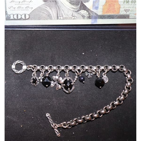 ELVIRA MISTRESS OF THE DARK WORN GOTHIC BRACELET REAL SILVER