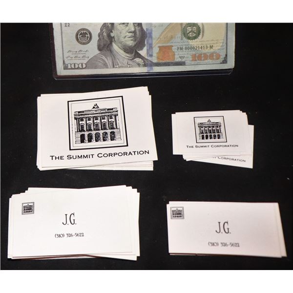 INDECENT PROPOSAL ROBERT REDFORD BUSINESS CARDS AND STICKERS LOT