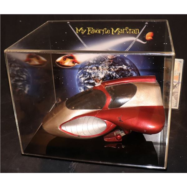 MY FAVORITE MARTIAN SCREEN MATCHED MINIATURE SPACE SHIP SIGNED BY RAY WALSTON IN DISPLAY CASE