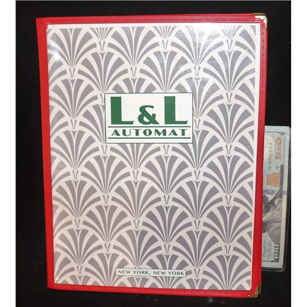 AGENT CARTER SCREEN USED L& L AUTOMAT DINNER MENU