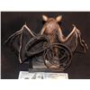 Image 2 : BATS HERO ANIMATRONIC PUPPET WITH CABLE INTACT ON DISPLAY STAND
