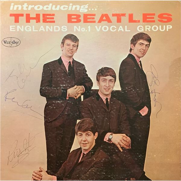 All 4 Beatles Signed Introducing The Beatles Album Cover