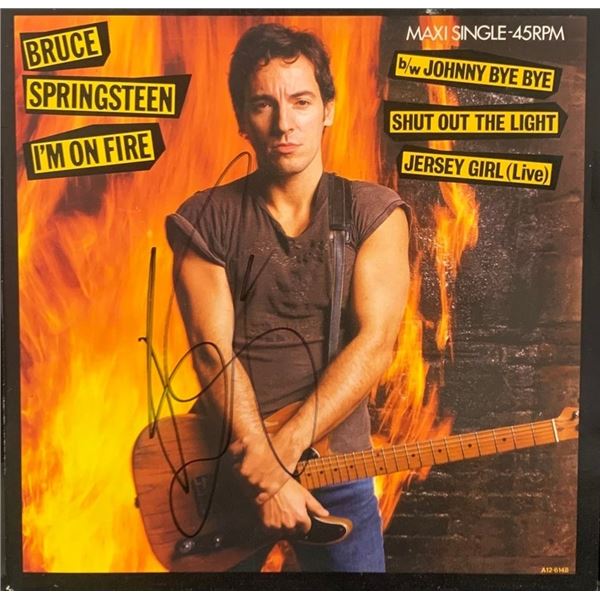 Signed Bruce Spingsteen I'm On Fire Album Cover