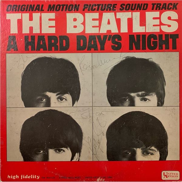 All 4 Beatles Signed A Hard Day's Night Album Cover