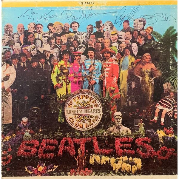 All 4 Beatles Signed Sgt. Pepper Album Cover